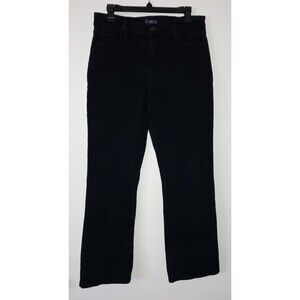 NYDJ Tummy Tuck Bootcut Jeans High Rise Women Size 12 Petite Blue Dark Wash